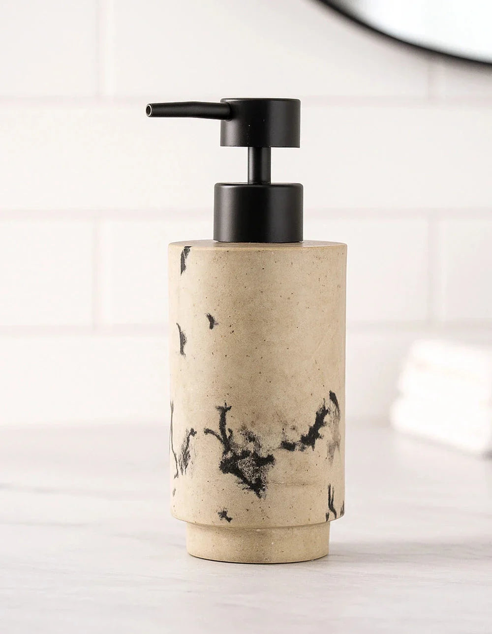 MARBLE SOAP DISPENSER - BEIGE