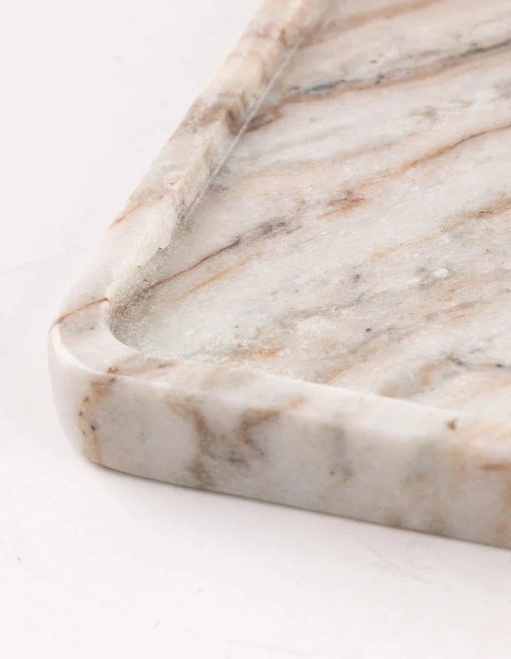 FORM MARBLE TRAY - SMALL - WHITE & BROWN