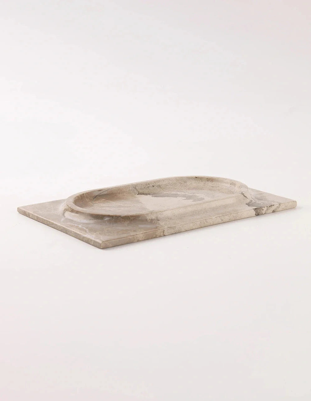 MESA MARBLE TRAY - BROWN