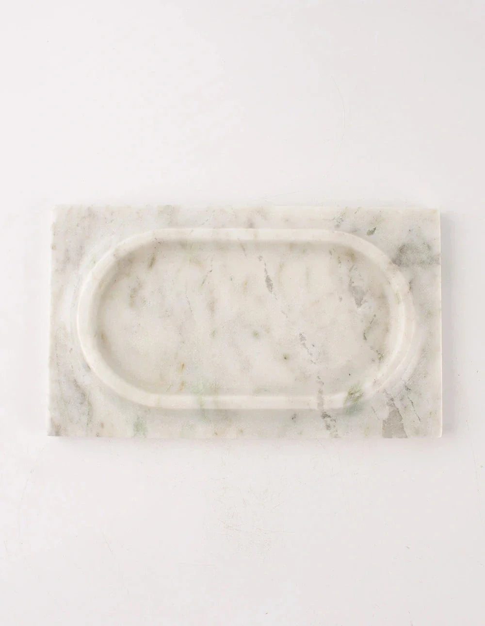 MESA MARBLE TRAY - WHITE & GREEN