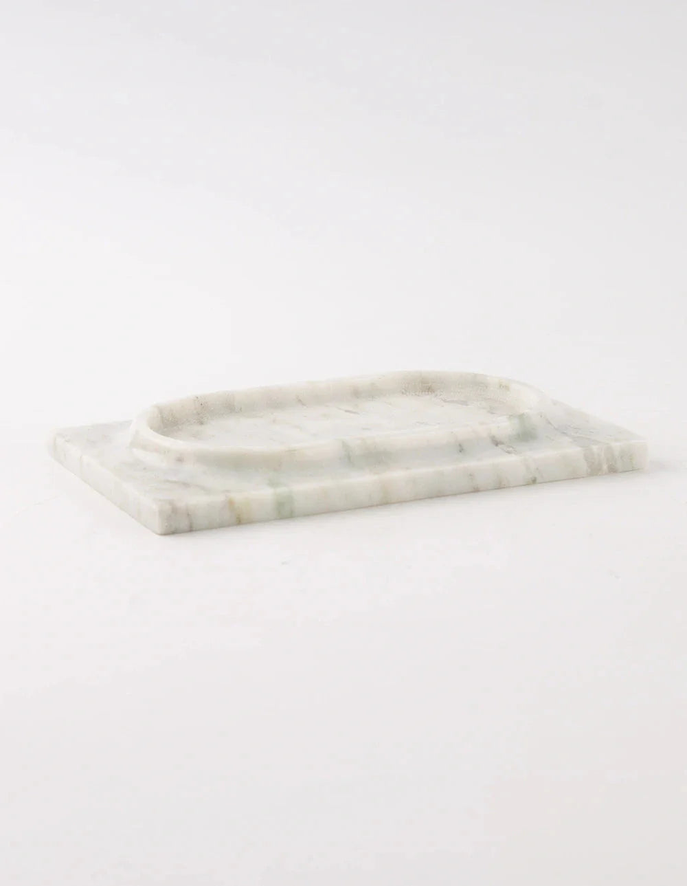 MESA MARBLE TRAY - WHITE & GREEN