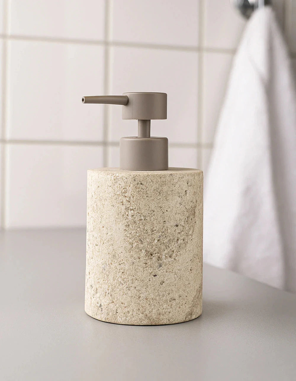 MARBLE SOAP DISPENSER - INDIAN TRAVERTINE